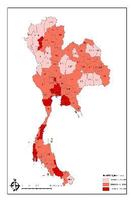 Hotspot mapping of drought/flood based on the records complied from the Disaster Prevention and Mitigation Provincial Office Drought frequency (2005-2007) Drought Hotspot Human