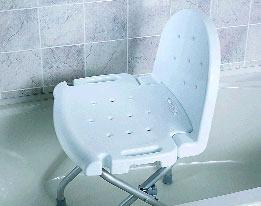 6358 The Invacare mobile shower chair is designed for safe transport to and from the shower.