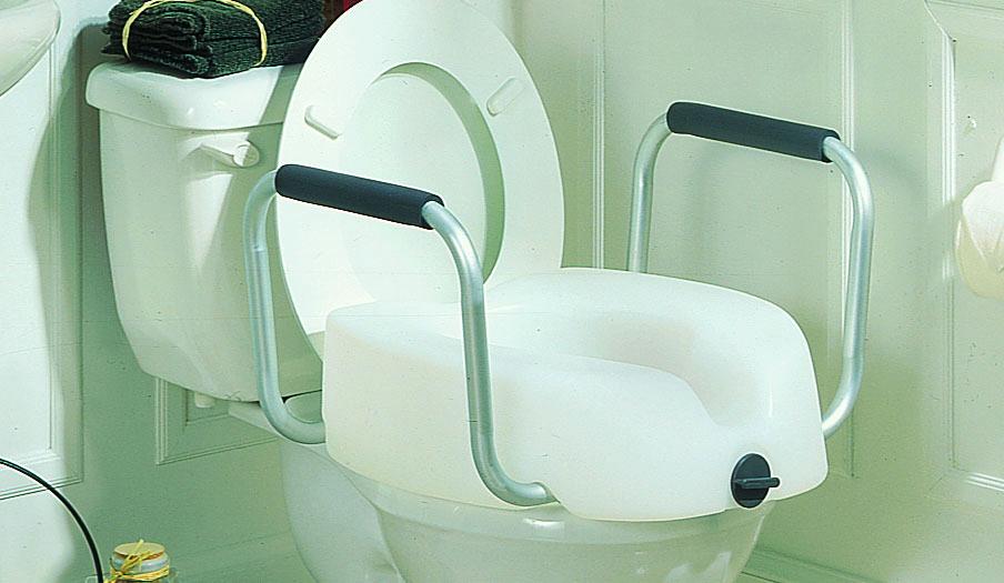 1391p (without arms not shown) Clamp-on locking mechanism tightens easily with one hand Attaches without tools and fits on most commode configurations Non-skid pads prevent the seat from slipping