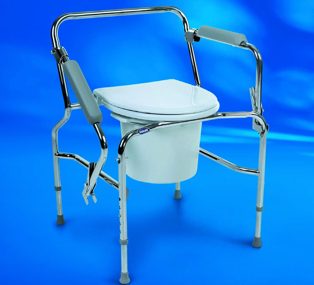 Drop-Arm Commodes Our adjustable-height drop-arm commodes accommodate transfers in restricted areas. The drop-arm lever operates simply: lift to lock or push to release.