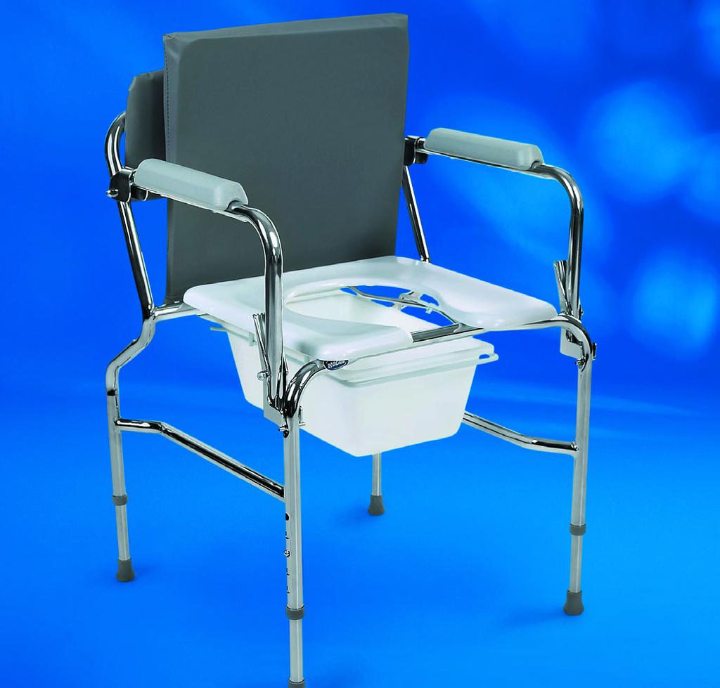 Commodes can be converted to mobile models with optional wheeled legs. I Class Drop-Arm Commode Model no.