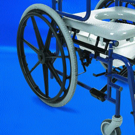 Wheel locks 5" Casters Allows chair to fit through narrow doorways and passages Attendant care required; self-propel option not available Directional Locks Model no.