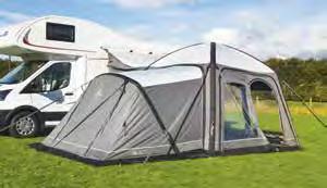 Sewn in groundsheet Optional annexe (fits on all 3 sides) Zipped rear access Fits Motorhomes up to 260cm 300 - Pack size: 79 x 37cm/Weight: 19kg approx.