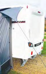 Inflatable pads help seal awning to caravan Prevents draughts
