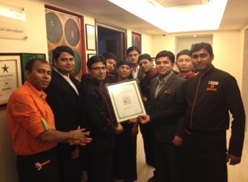 The award was received by Mohinder Singh, the Hotel General Manager and Akash Bhatia,