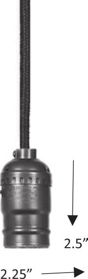 STANDARD SPECIFICATIONS Voltage: 120V & 240V Lamping: 60W max. medium screw base. Best when used with a Ferrowatt Antique Lamp. Mounting: To be affixed to a standard 4" J box or smaller.