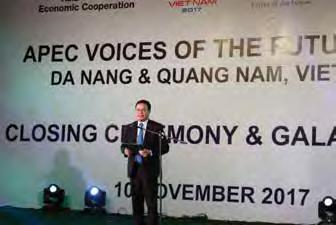 APEC Voices 2017 Closing Ceremony-cum-Cultural Night The APEC Voices 2017 Closing Ceremony-cum-Cultural Night was held at the Palm Garden Resort in Hoi An, Quang Nam Province and was hosted by the