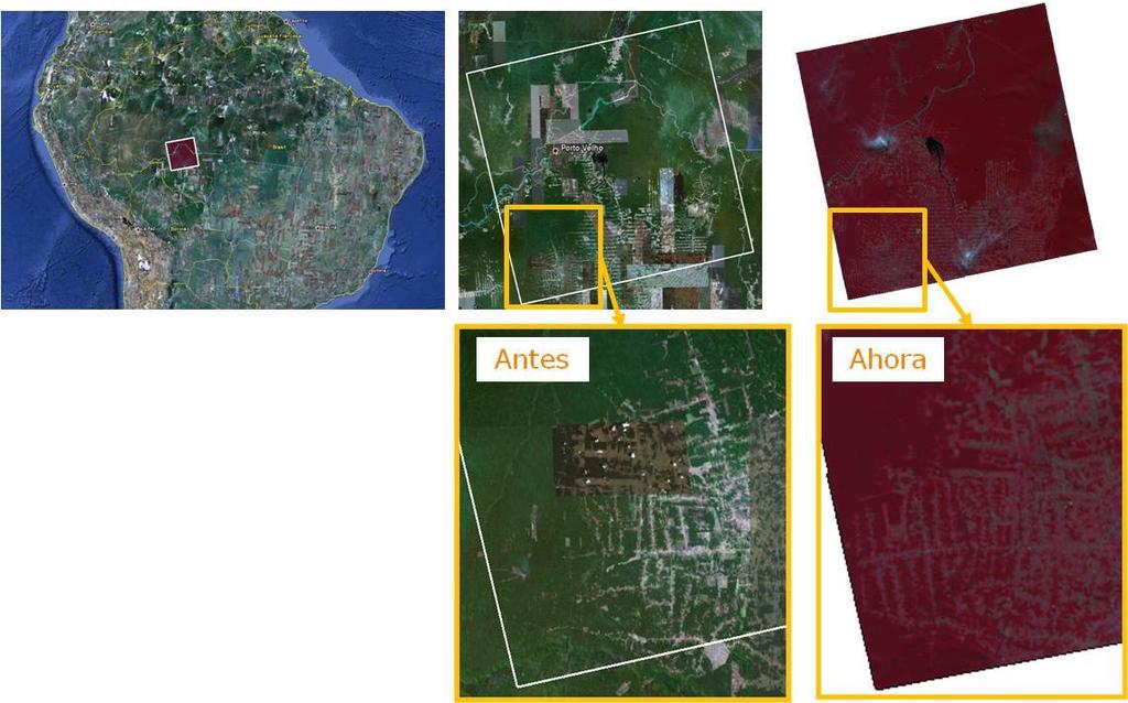 Change Detection Deforestation areas in Brazil - Detection of recent deforestation