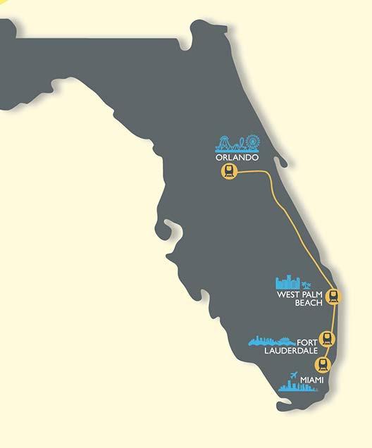 Proposed Brightline Proposed Brightline (All Aboard Florida) project connecting Miami to Orlando with stops in Fort Lauderdale and West Palm Beach Service between
