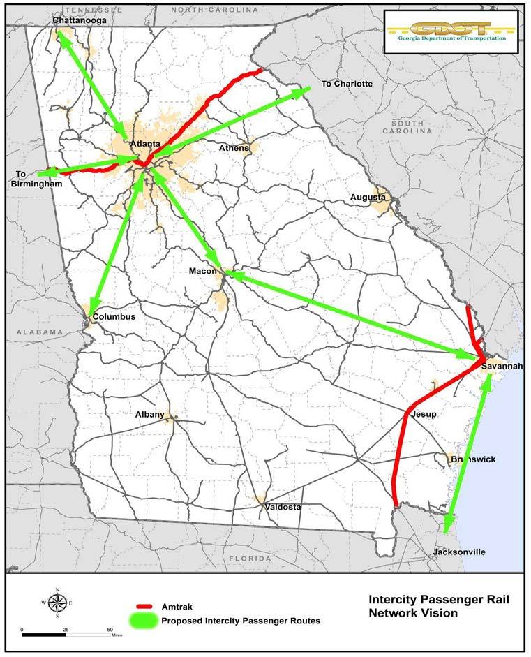 Georgia State Rail Plan (2015) Envisions a safe and energy efficient state rail system Expands access and enhances
