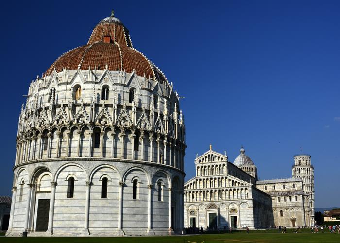 The tour will cover famous monuments of Pisa namely the Field of Miracles, which is a grand Romanesque Pisan styled marble cathedral. Visit the Baptistery and the Bell tower.