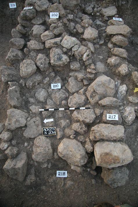 Fig. 11: Area N, L202 of Phase N1, view from west. Phase Immediately below the topsoil layer several architectural features were detected.