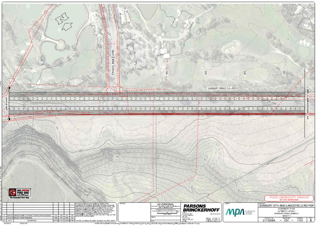 Hume Amendment C207 Figure 9-3 Exhibited Concept Ultimate Alignment Plan Sunbury Road / Francis Boulevard Francis Boulevard is categorised as a connector street under Hume City Council s Road