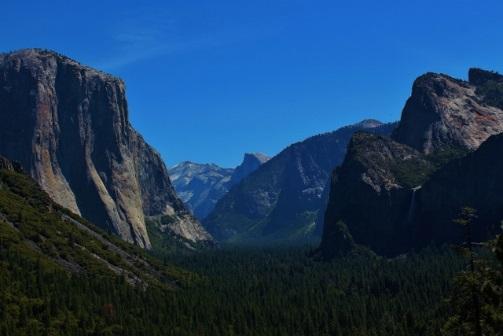 view from Glacier Point, Upper and Lower Yosemite Falls,