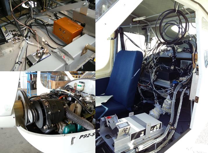 The modifications Pilot seat removal (Pilot flew the aircraft from the right seat) Installation of two racks for hosting the scientific payload in the cabin Installation of an additional 3 kw