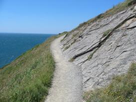 9 80 cm At Pencil Rock, the exposed rock has forced the path to become narrower and