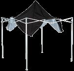 The waterproof 260gsm Tent fabric canopy, back wall and side walls can all be The