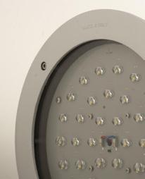 circular shaped distribution with a NEMA Type 6Hx6V beam spread with the clear lens, and