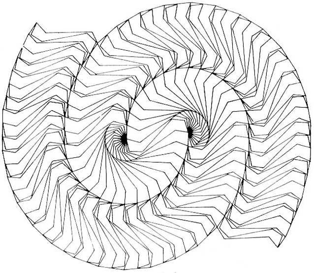 vektor. 36: Prvo spiralno popločavanje ravni. Konstruisao ga je H. Voderberg 1936. godine.