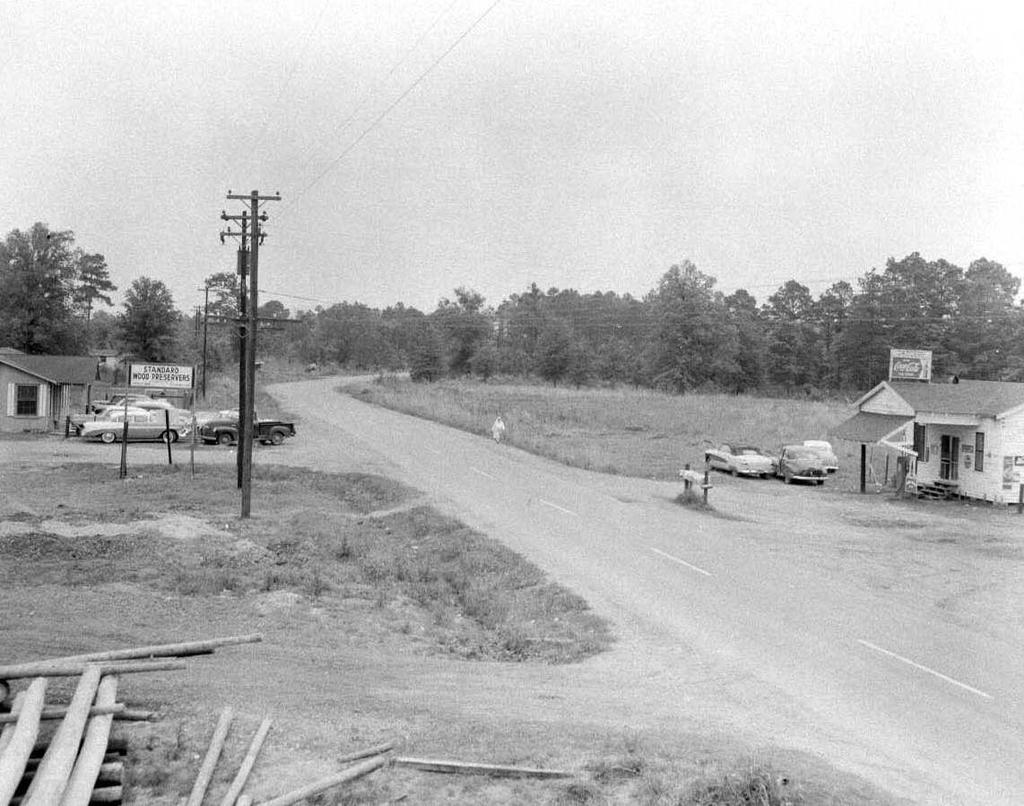 Here are a couple of photos of the same Ellerbe Road area, also taken in 1956 but by photographer Frank McAneny: This is Ellerbe Road looking north, with