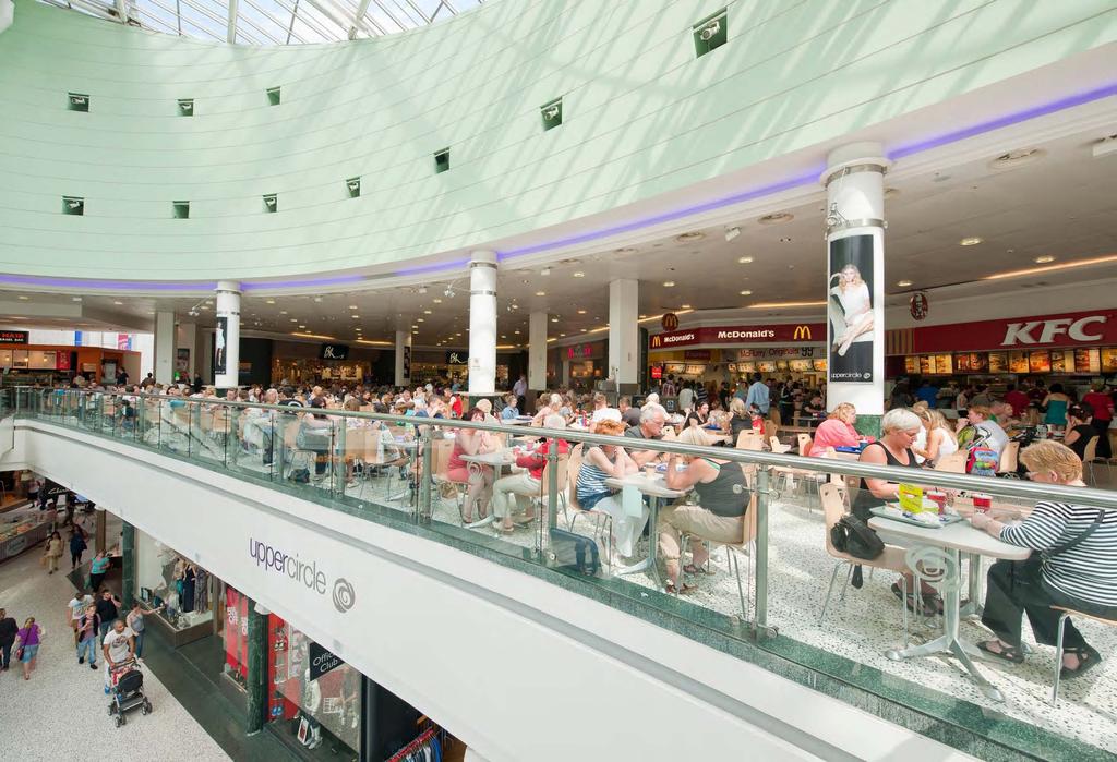 50% of shoppers dine in the highly successful food court and plans are underway to extend this area with two new