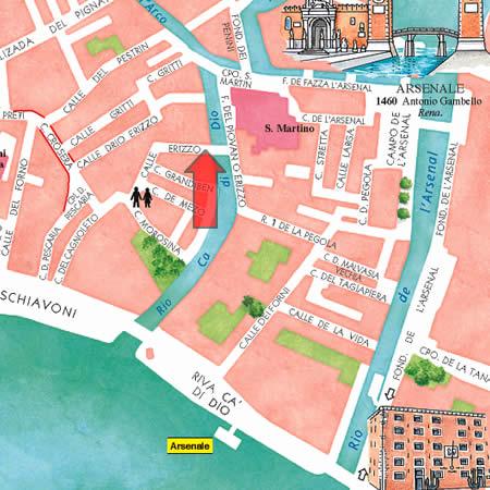 Directions to the apartment Nearest vaporetto stop: Arsenale Water taxi stop: Calle Erizzo Palazzo Grandiben Negri, Castello If you have booked a water taxi From Marco Polo airport Either: Take the