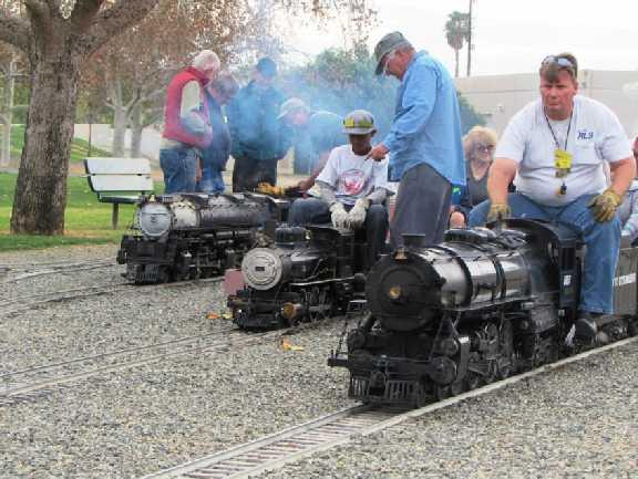 In all, eight locomotives came under steam: The Hunter (engineered by Bob Smith and John Gurland), 4-8-8-4 (David Lazarus), 4-6-6-4 (Brad Bluth), 4-6-0 (Bill Hesse and Jack Tabongtong), 4-4-2 (P aul