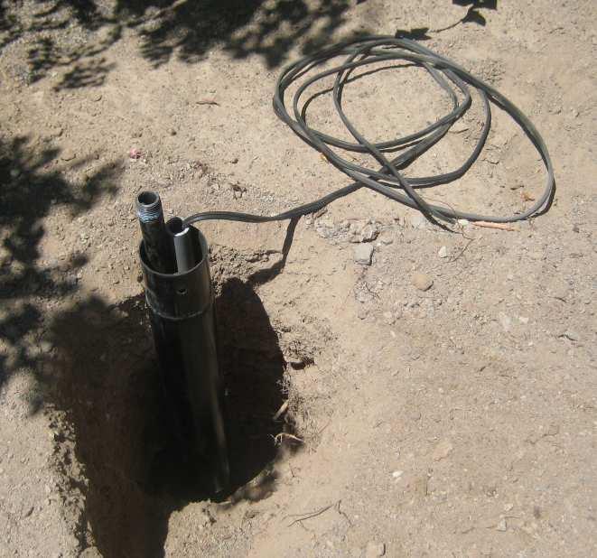Gas & Low Voltage Electric Rough In 18 deep hole Need 8 excess wire Base Pole after it has been slid over Gas & Electric stubs At left we fished the wire thru the Base Pole and slid it over the Gas &