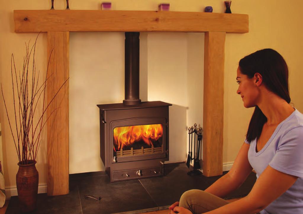 Clean burn efficiency All Woodwarm stoves feature a unique air wash system that keeps the glass clear at all times, even at low temperatures.