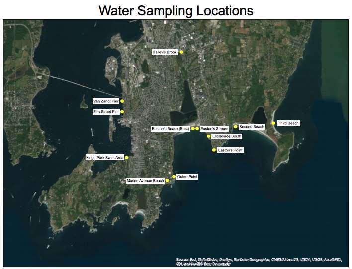 Page11 2.0 SAMPLING LOCATIONS The sampling locations are located on the southern part of Aquidneck Island as shown in Figure 1.0. Figure 1.0 Sampling Locations. 2.1 EASTON S POINT This location is a popular area for ocean activities including kayaking, spear-fishing and occasional Paipo boarding.