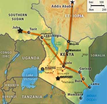 Project Cost: US$ 22 billion EAST AFRICAN RAILwAY Rallied as the most ambitious project in Kenya since it gained independence in 1963, the Kenya project will link Mombasa and Nairobi,