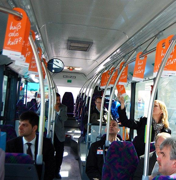 SwingCards Swing along with SwingCards. These eye-catchers are hung inside our exhibition shuttle buses and offer you an unusual opportunity to make a direct advertising impact on your target groups.
