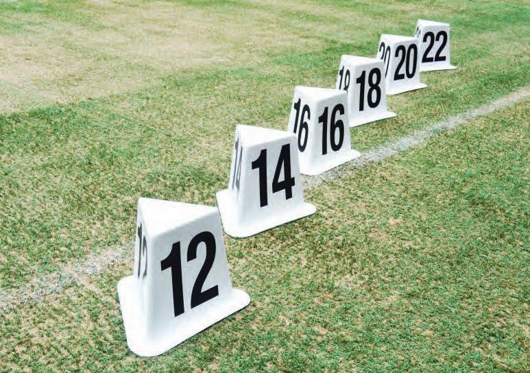 31810 The set for shot put consists of 12 pieces: 12, 14, 16, 18, 20 and 22 m Order No.