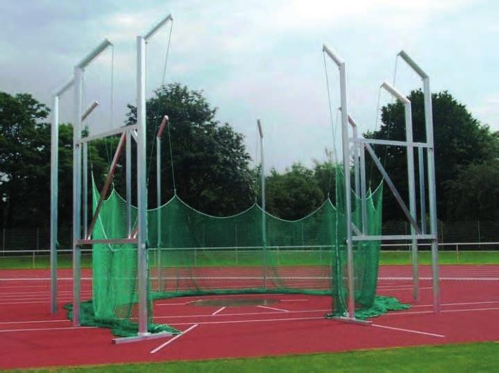 Discus & Hammer Safety Cage 5.5 m High Order No. 30020 The training aluminium discus and hammer cage is made from extra sturdy aluminium profiles. The profile measures a cross section of 120x100 mm.
