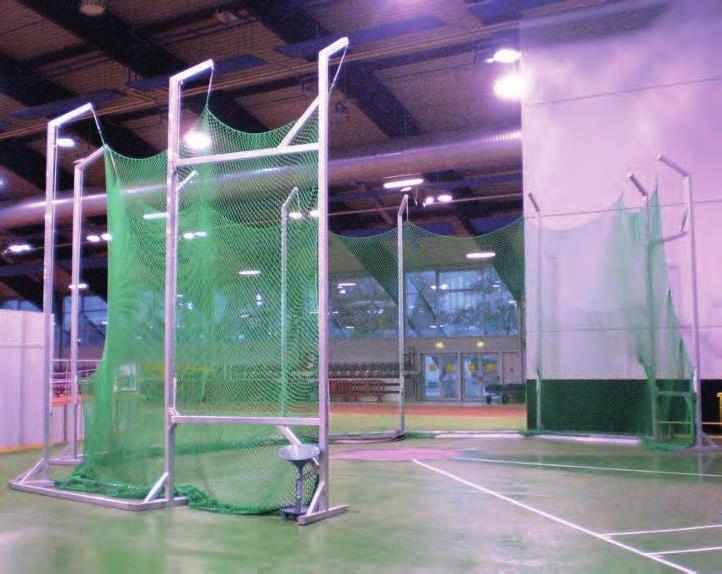 Free Standing Safety Cage For Discus & Hammer Throwing, Continuous 5.5 Order No. 30040 The free standing aluminium discus and hammer cage is made from extra sturdy aluminium profiles.