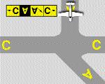 Holding Position and Location Signs: In this example, you are on taxiway Alpha approaching the intersection of