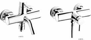 Bath and Shower mixers bath & shower exposed mixer, with 35mm ceramic cartridge, metal escutcheons, hidden nuts, without accessories, chrome shower exposed mixer, with 35mm ceramic cartridge, metal