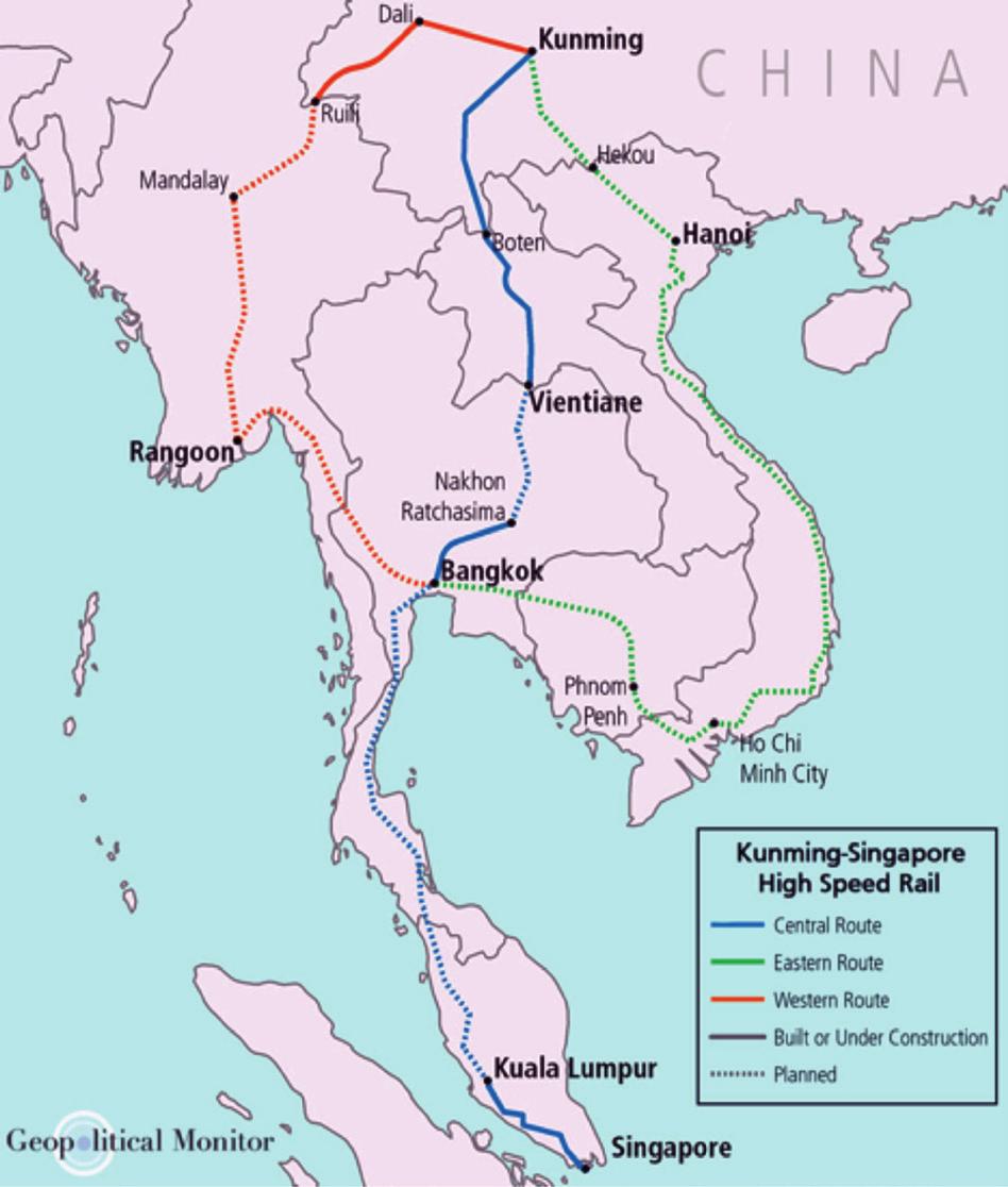 part of a pan-asia railway network, construction for which has only begun in some parts, and will eventually connect Kunming to Singapore.