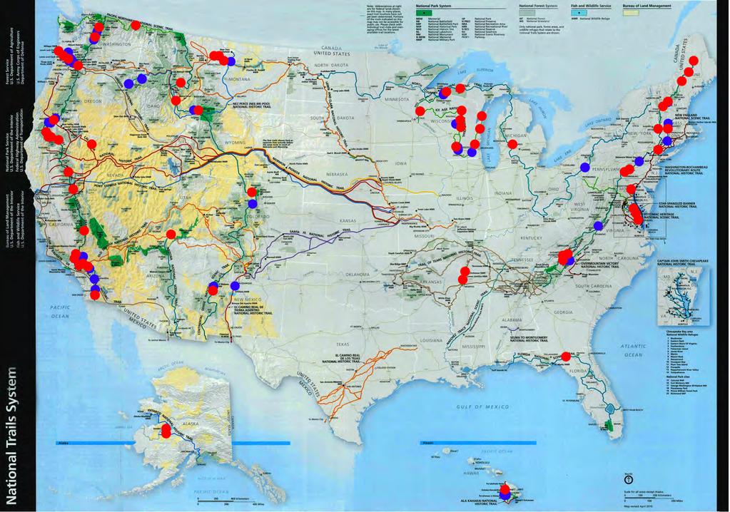 FY 2015 Proposed National Trails System LWCF Project Locations FY 2014