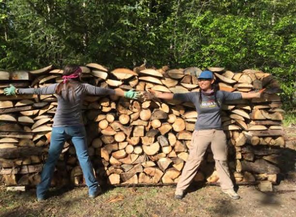 The afternoon was spent in the NPS headquarters area of Dyea near the campground moving two large piles of log lengths and rounds of wood,