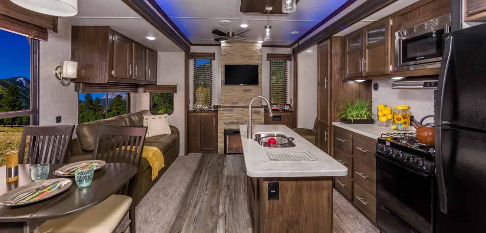 TRAVEL TRAILERS : DESTINATION TRAILERS : FIFTH WHEELS SHOWN IN NATURAL 39BR The Cherokee Destination travel trailers offer all of the conveniences of our standard travel trailer line and more!
