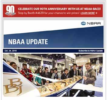 Digital Media NBAA Update Either by itself or as part of an integrated marketing solution, NBAA Update is an email newsletter that reaches industry decision-makers every Monday.