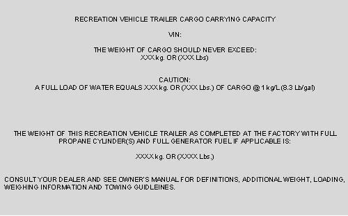 package). As a minimum requirement, the Gross Vehicle Weight Rating (GVWR) of your RV must not exceed your tow vehicle s towing rating.