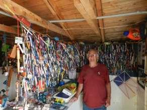He now has more than 3,000 pens from all over the world, plus unusual rocks, shells, and memorabilia he has collected. He also had several stories of course.