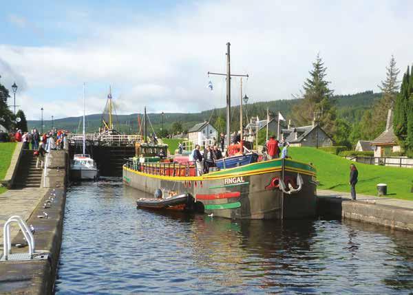 Here, amidst a spectacular backdrop, the Caledonian Canal links the waters of Loch Ness, Loch Oich and Loch Lochy, forming a coast to coast waterway with beauty and interest unparalleled
