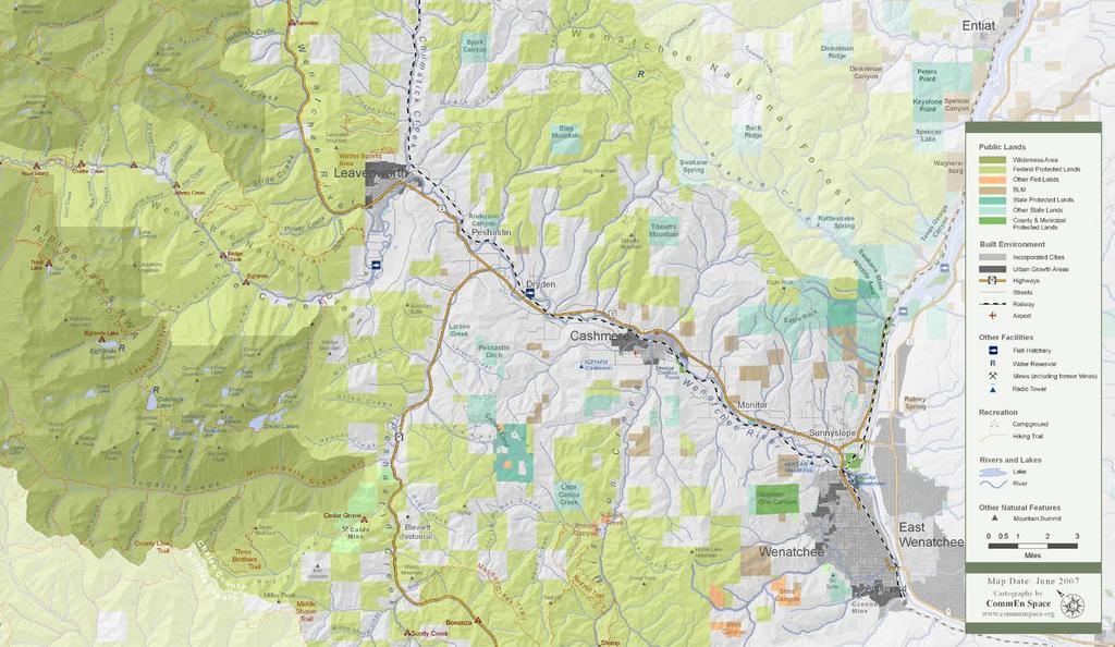 Map 1.2 Wenatchee Valley Land Ownership Map 1.2 Wenatchee Valley Land Ownership The Wenatchee Valley follows the Wenatchee River from Leavenworth to the city of Wenatchee.