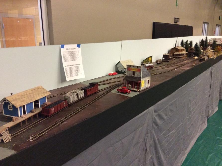 On30 Modular layout premiere showing at CRMHA Train Show Eight modules each 24 x 72 inches were mated