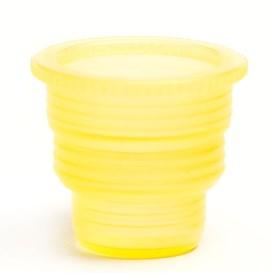 Hexa-Flex Safety Caps are made of polyethylene and are available in a variety of colors, which helps guard against sample cross-contamination and is convenient for color-coding to particular R&D