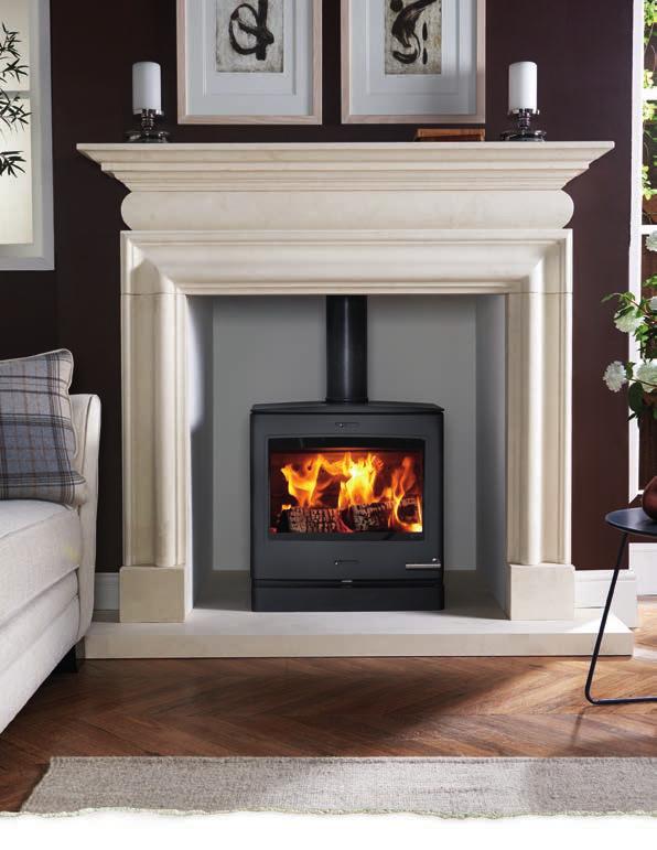 CL5 Wide. Shown with Stovax Cavendish Bolection Limestone mantel.