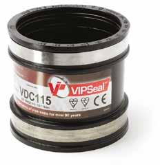 Extra wide couplings (VSCW and VLCW) Engineered from the same exceptional materials as our standard seals, VIPSeal extra wide couplings seal large diameter DN200 pipes or above.